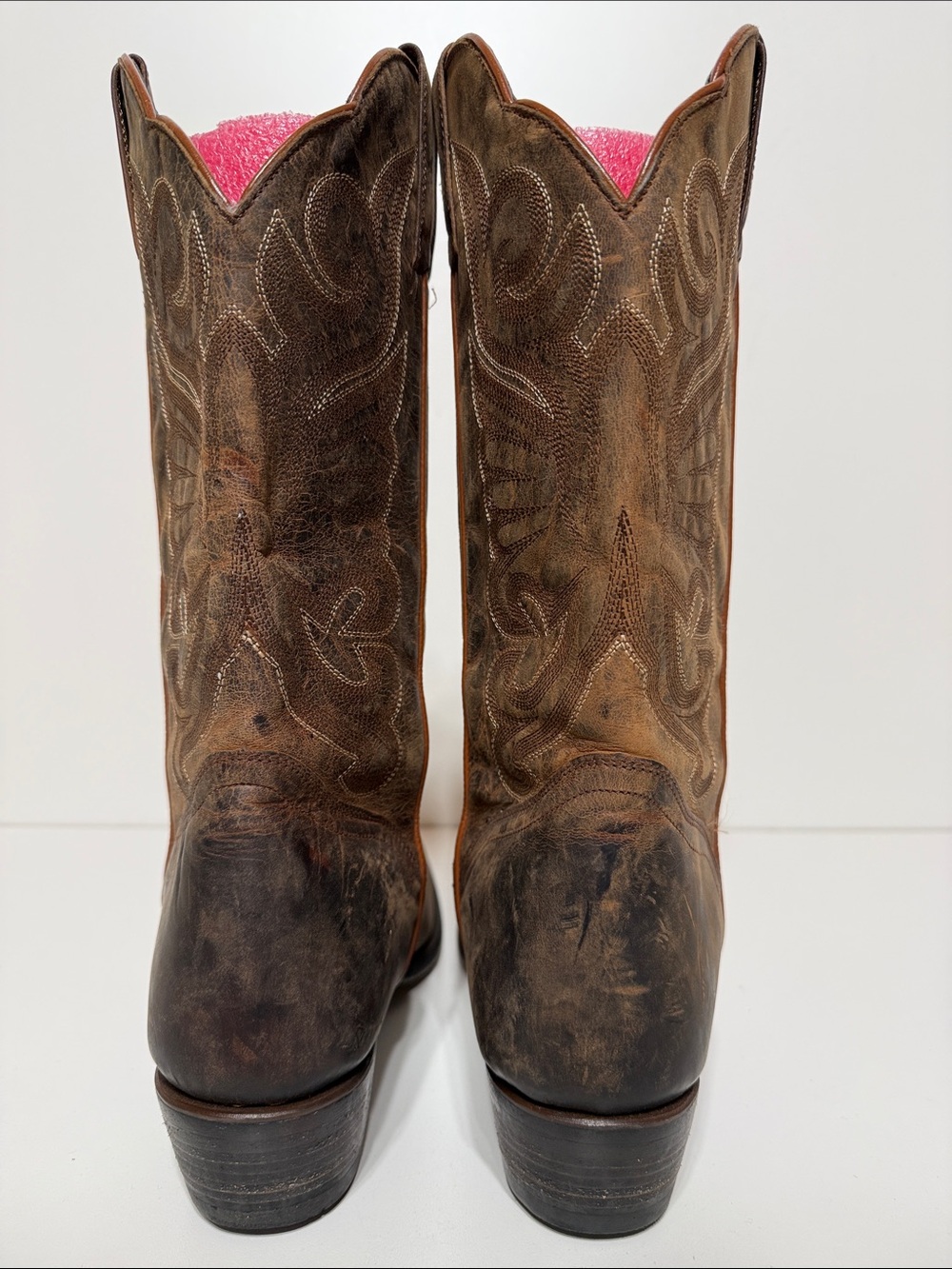 J.B Dillon Distressed Cowgirl Boots Size 10B Goat Leather - Picture 5 of 17